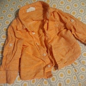 5/$20 Crazy 8 orange button down 6-12mo